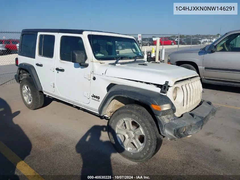 2022 Jeep Wrangler Unlimited Sport VIN: 1C4HJXKN0NW146291 Lot: 40530225