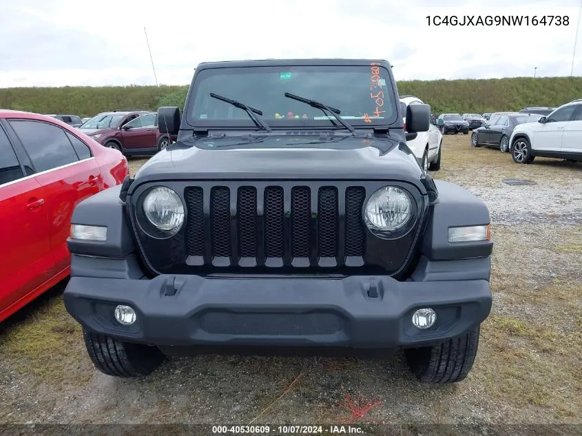 2022 Jeep Wrangler Sport VIN: 1C4GJXAG9NW164738 Lot: 40530609