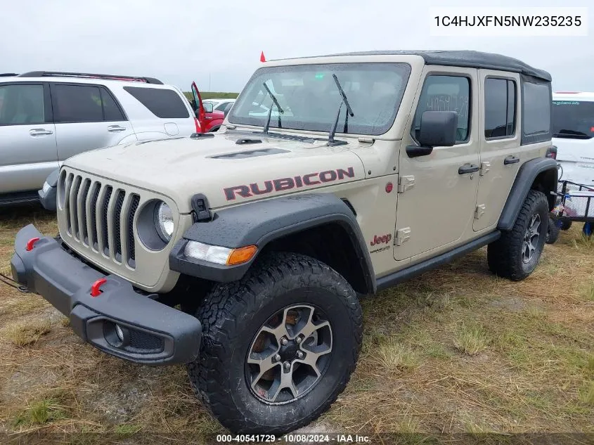 2022 Jeep Wrangler Unlimited Rubicon VIN: 1C4HJXFN5NW235235 Lot: 40541729