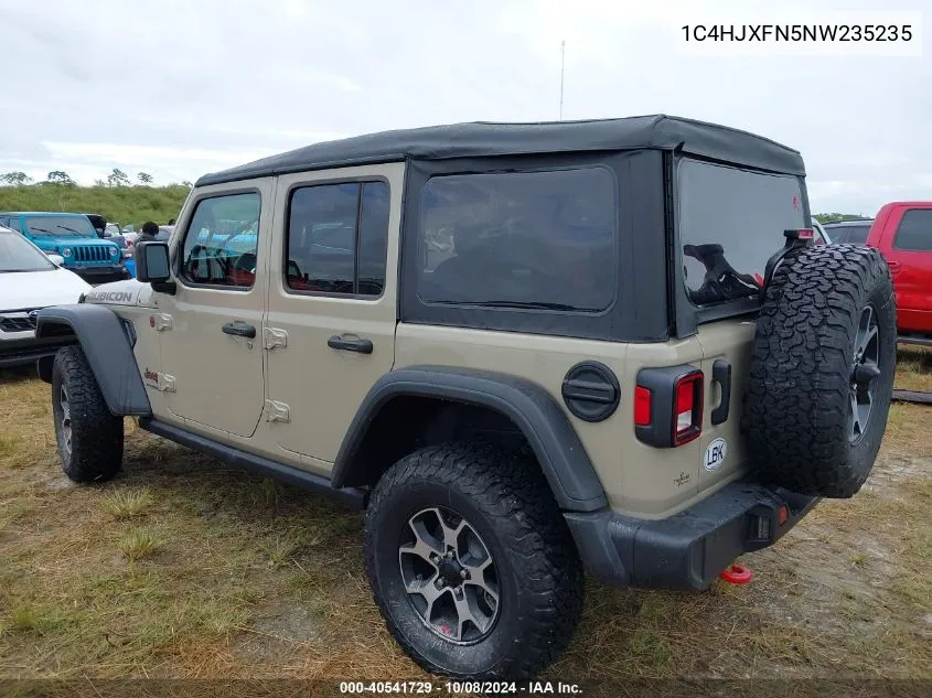 2022 Jeep Wrangler Unlimited Rubicon VIN: 1C4HJXFN5NW235235 Lot: 40541729