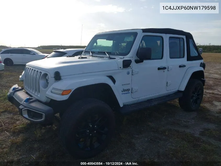 2022 Jeep Wrangler Unlimited Sahara 4Xe VIN: 1C4JJXP60NW179598 Lot: 40543554