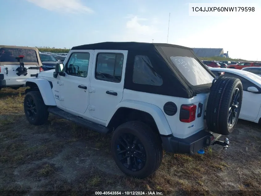 2022 Jeep Wrangler Unlimited Sahara 4Xe VIN: 1C4JJXP60NW179598 Lot: 40543554