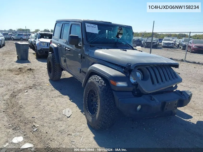 2022 Jeep Wrangler Unlimited Sport 4X4 VIN: 1C4HJXDG6NW158234 Lot: 40578945