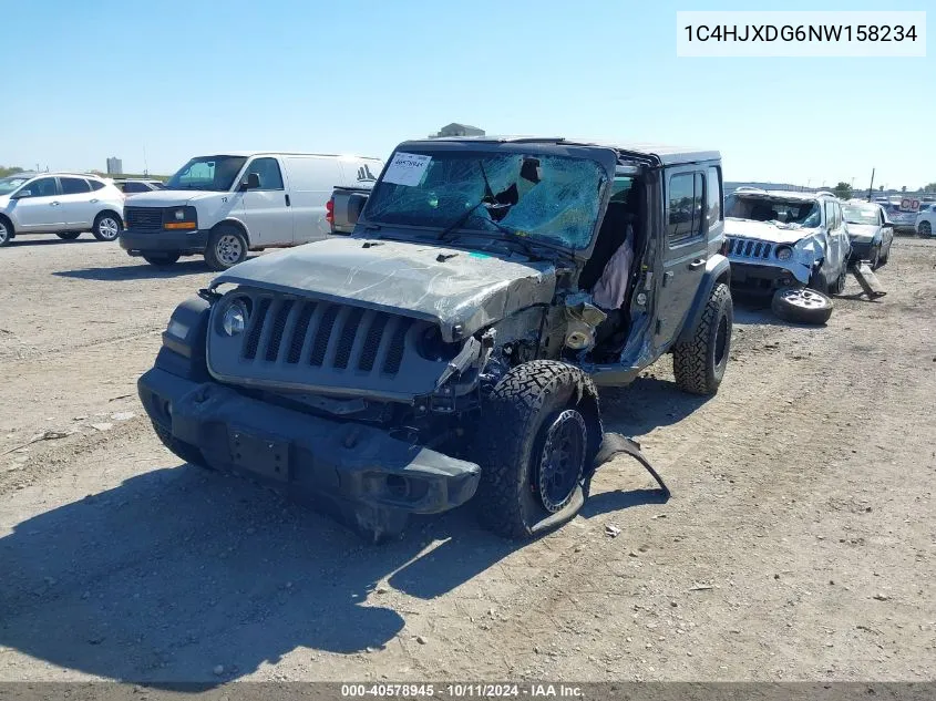 2022 Jeep Wrangler Unlimited Sport 4X4 VIN: 1C4HJXDG6NW158234 Lot: 40578945