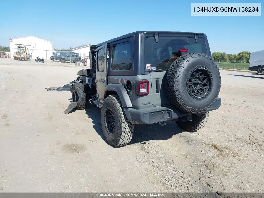 2022 Jeep Wrangler Unlimited Sport 4X4 VIN: 1C4HJXDG6NW158234 Lot: 40578945