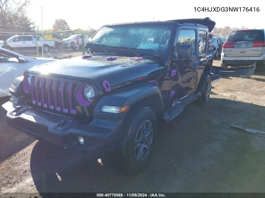 2022 Jeep Wrangler Unlimited Sport S 4X4 VIN: 1C4HJXDG3NW176416 Lot: 40778569