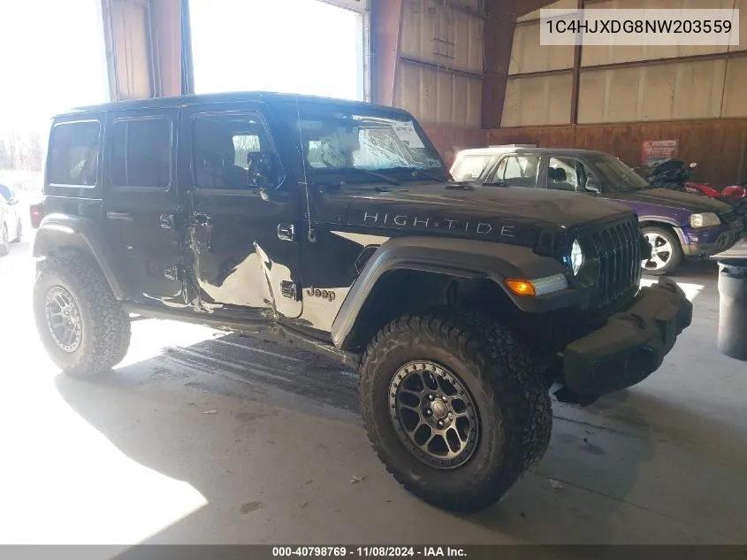 2022 Jeep Wrangler Unlimited High Tide 4X4 VIN: 1C4HJXDG8NW203559 Lot: 40798769