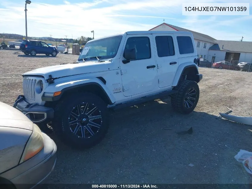 2022 Jeep Wrangler Unlimited Sahara 4X4 VIN: 1C4HJXEG7NW101359 Lot: 40815000