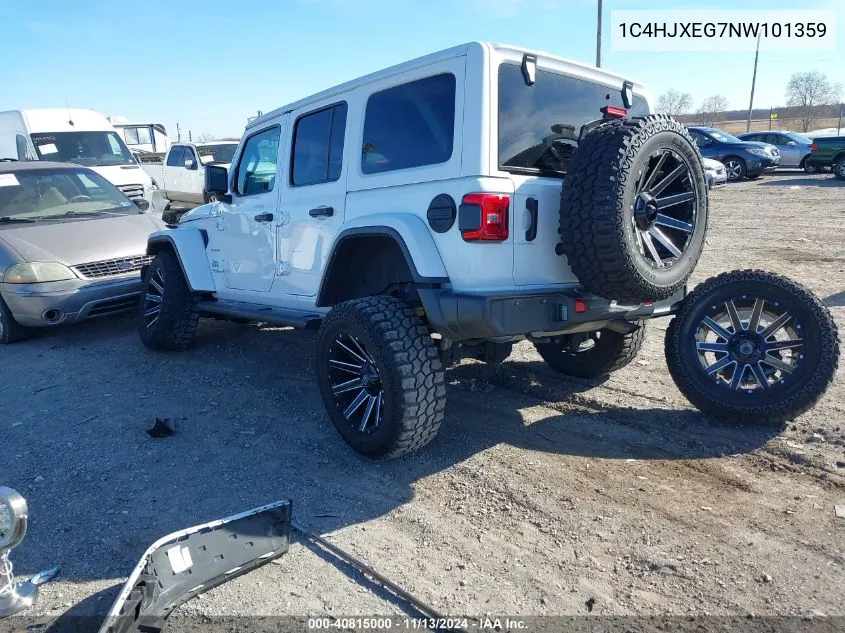 2022 Jeep Wrangler Unlimited Sahara 4X4 VIN: 1C4HJXEG7NW101359 Lot: 40815000