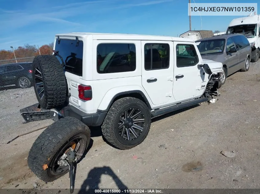 2022 Jeep Wrangler Unlimited Sahara 4X4 VIN: 1C4HJXEG7NW101359 Lot: 40815000