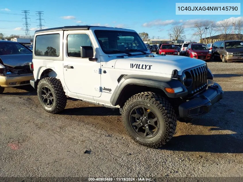 2022 Jeep Wrangler Willys 4X4 VIN: 1C4GJXAG4NW145790 Lot: 40903469