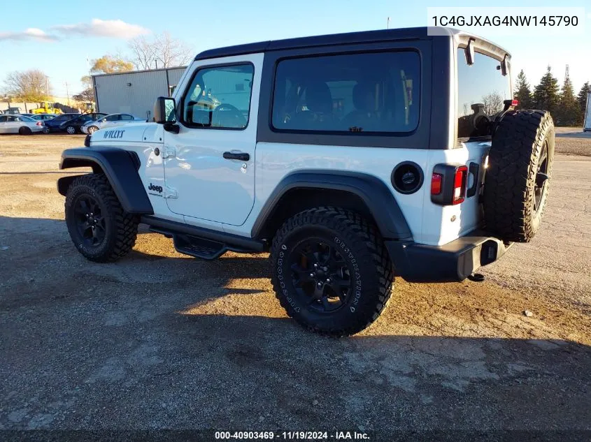 2022 Jeep Wrangler Willys 4X4 VIN: 1C4GJXAG4NW145790 Lot: 40903469