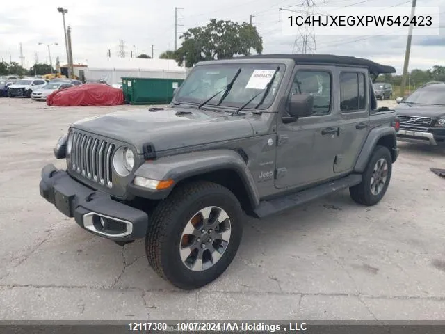 2023 Jeep Wrangler Sahara VIN: 1C4HJXEGXPW542423 Lot: 12117380