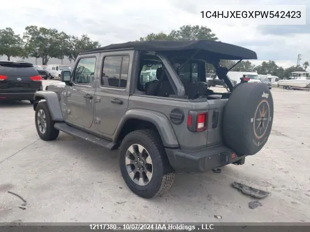 2023 Jeep Wrangler Sahara VIN: 1C4HJXEGXPW542423 Lot: 12117380