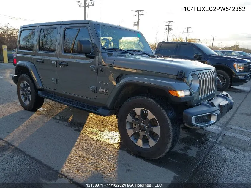 2023 Jeep Wrangler 4-Door Sahara VIN: 1C4HJXEG2PW542352 Lot: 12138971