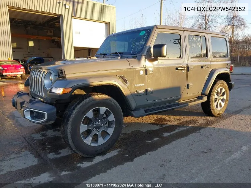 2023 Jeep Wrangler 4-Door Sahara VIN: 1C4HJXEG2PW542352 Lot: 12138971