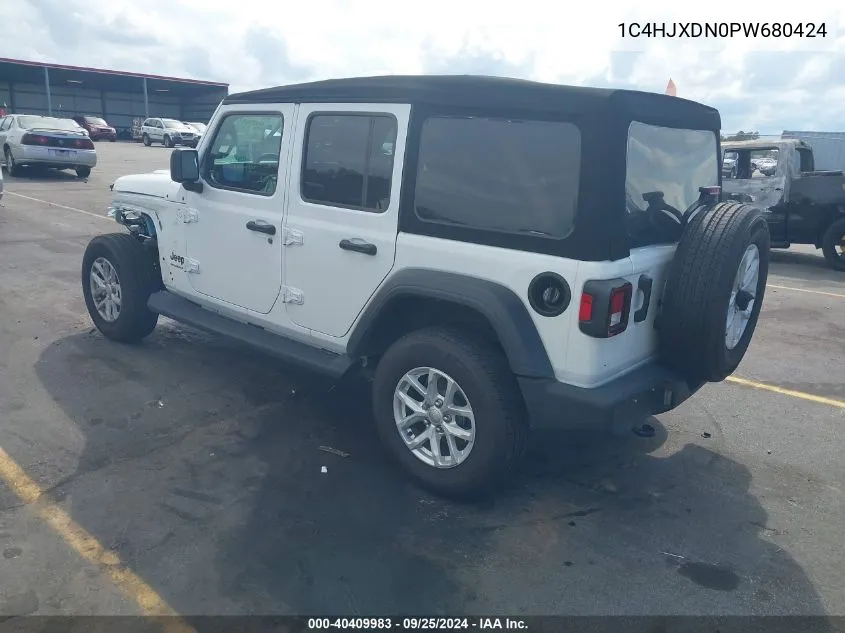 2023 Jeep Wrangler 4-Door Sport S 4X4 VIN: 1C4HJXDN0PW680424 Lot: 40409983