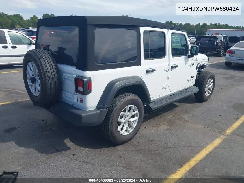 1C4HJXDN0PW680424 2023 Jeep Wrangler 4-Door Sport S 4X4