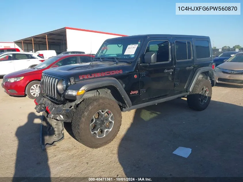 2023 Jeep Wrangler Rubicon VIN: 1C4HJXFG6PW560870 Lot: 40471361