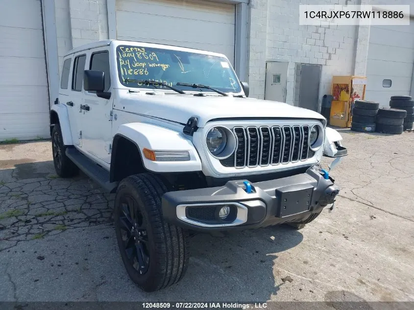 2024 Jeep Wrangler Sahara 4Xe VIN: 1C4RJXP67RW118886 Lot: 12048509