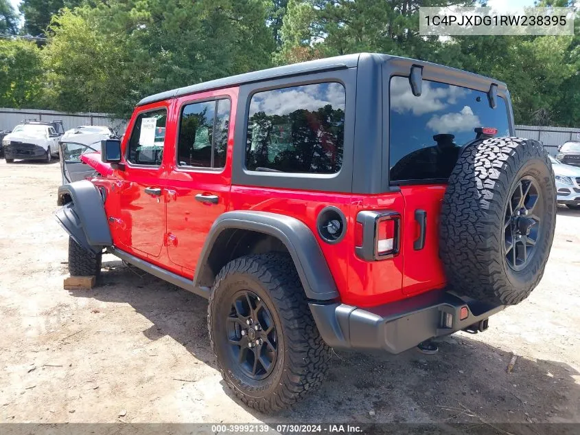 2024 Jeep Wrangler Willys VIN: 1C4PJXDG1RW238395 Lot: 39992139