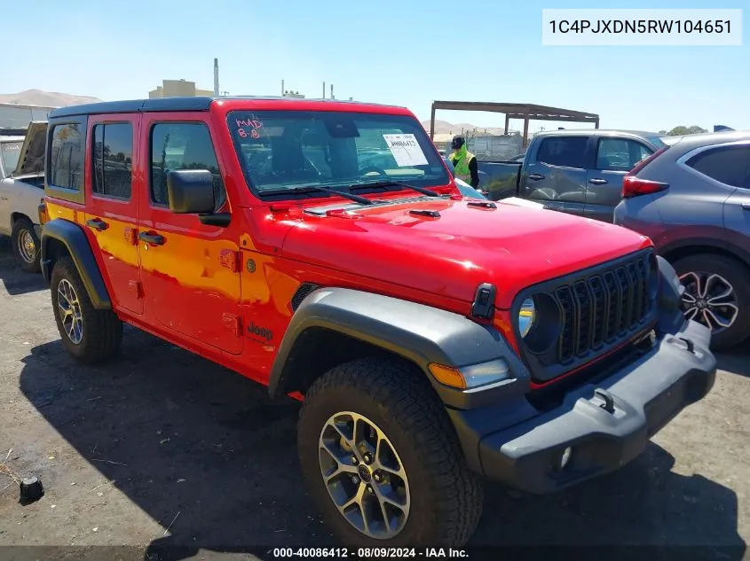 2024 Jeep Wrangler Sport S VIN: 1C4PJXDN5RW104651 Lot: 40086412