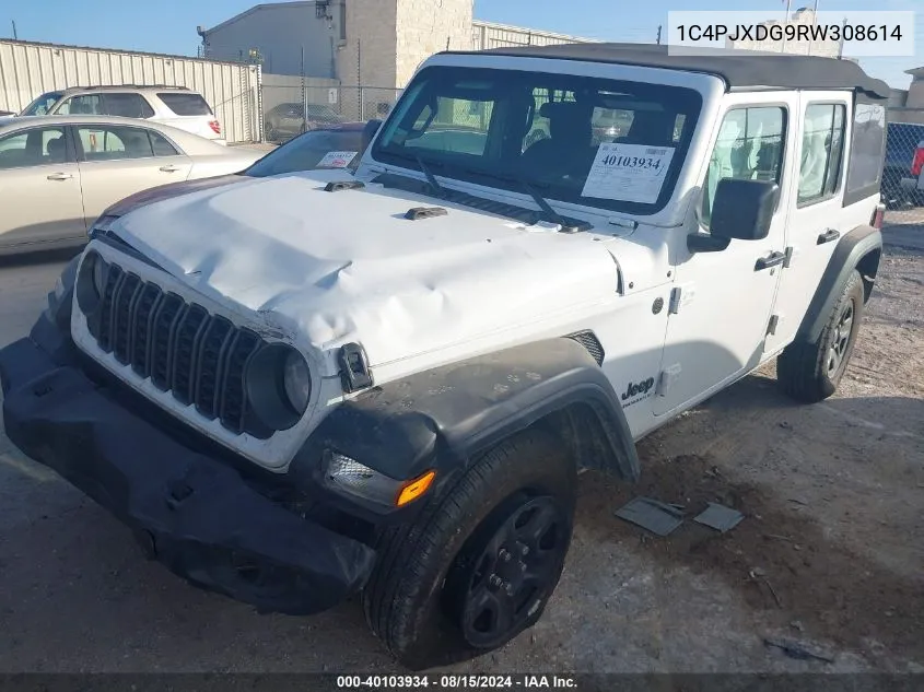 2024 Jeep Wrangler 4-Door Sport 4X4 VIN: 1C4PJXDG9RW308614 Lot: 40103934