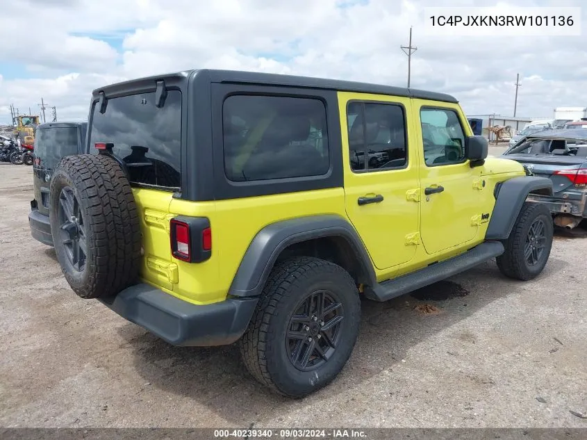 2024 Jeep Wrangler 4-Door Sport Rhd 4X4 VIN: 1C4PJXKN3RW101136 Lot: 40239340