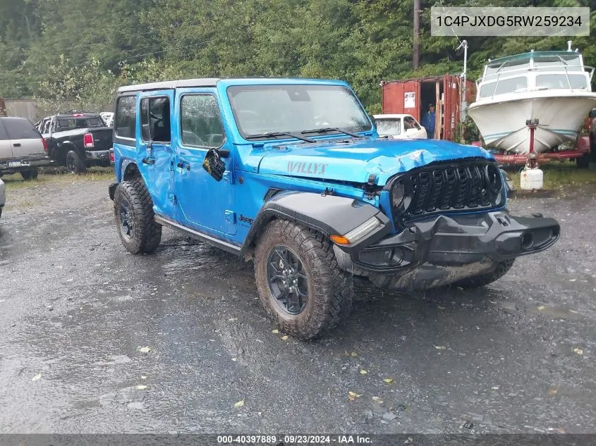 2024 Jeep Wrangler 4-Door Willys 4X4 VIN: 1C4PJXDG5RW259234 Lot: 40397889