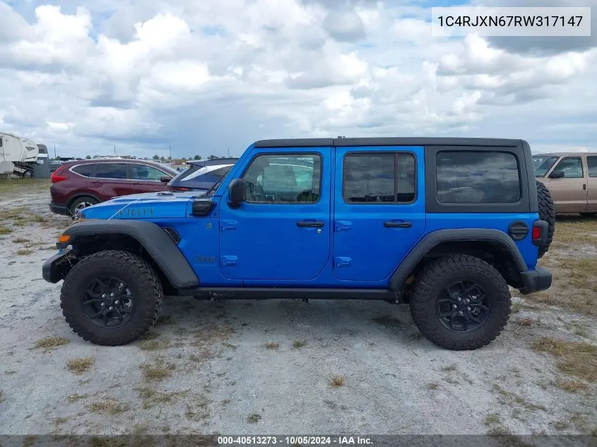 2024 Jeep Wrangler 4Xe VIN: 1C4RJXN67RW317147 Lot: 40513273