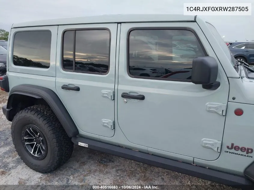 2024 Jeep Wrangler 4-Door Rubicon 4X4 VIN: 1C4RJXFGXRW287505 Lot: 40516663