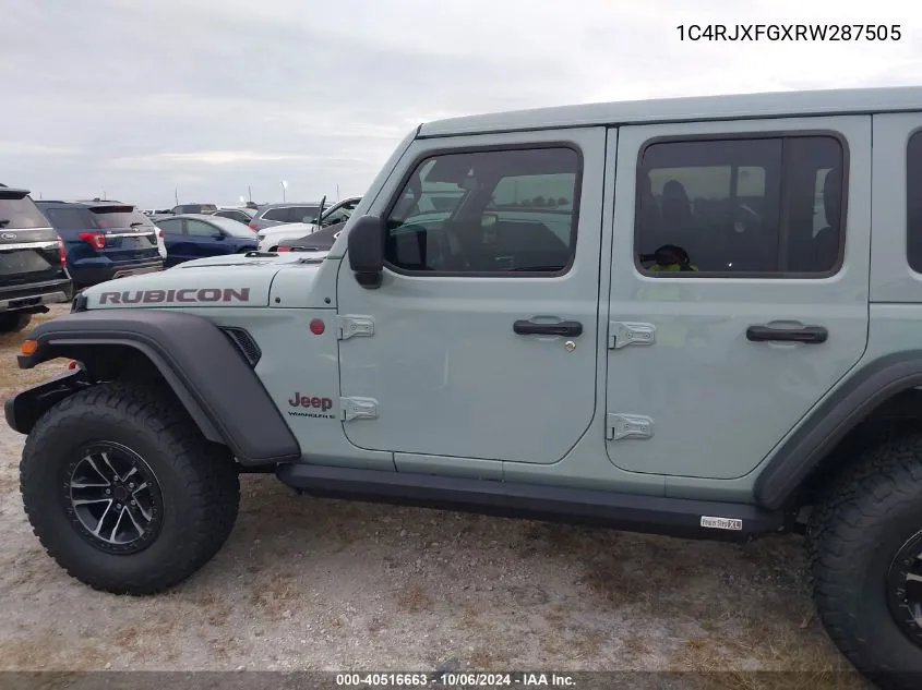 2024 Jeep Wrangler 4-Door Rubicon 4X4 VIN: 1C4RJXFGXRW287505 Lot: 40516663