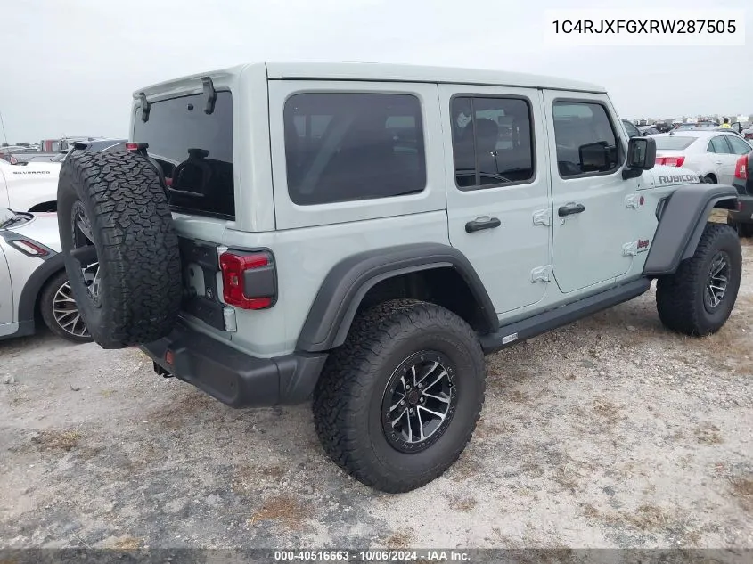 2024 Jeep Wrangler 4-Door Rubicon 4X4 VIN: 1C4RJXFGXRW287505 Lot: 40516663