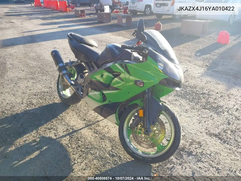 2000 Kawasaki Zx600 J1 VIN: JKAZX4J16YA010422 Lot: 40508574