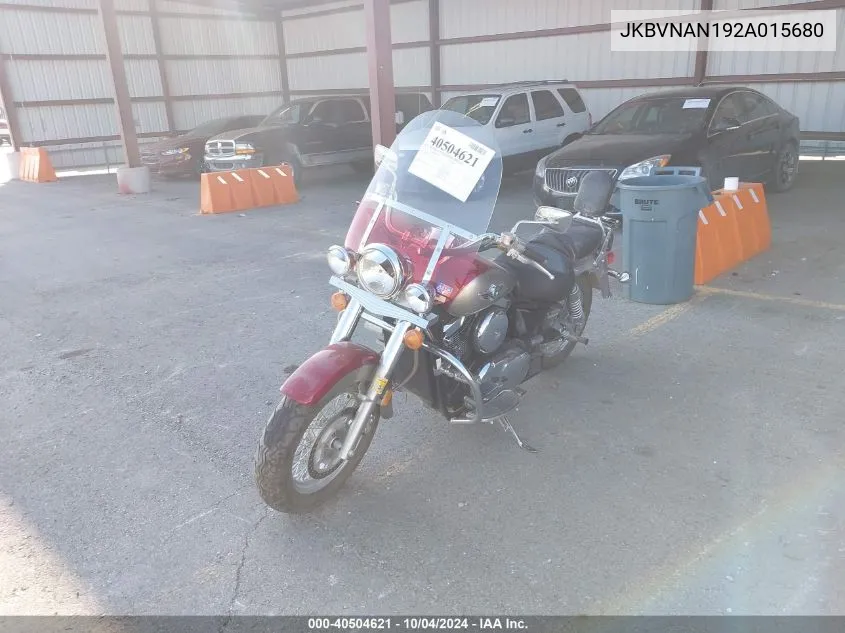 2002 Kawasaki Vn1500 N1 VIN: JKBVNAN192A015680 Lot: 40504621