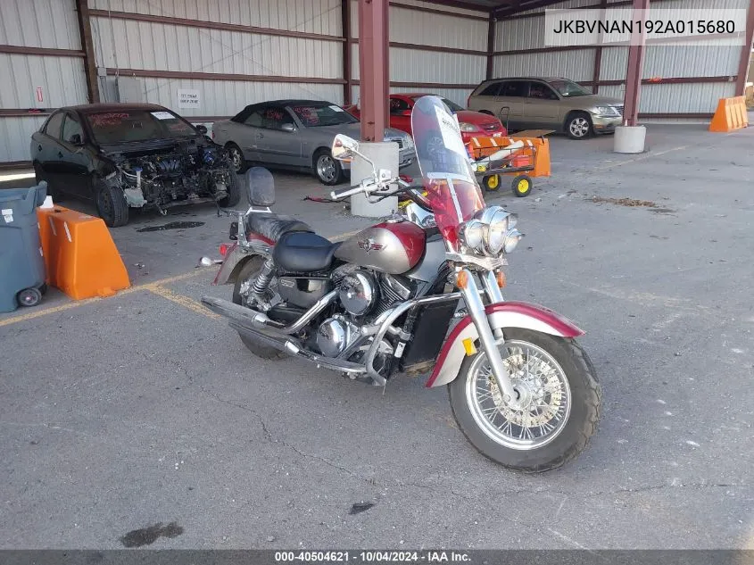 2002 Kawasaki Vn1500 N1 VIN: JKBVNAN192A015680 Lot: 40504621