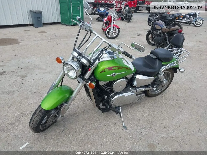 2004 Kawasaki 1600 Meanstreak VIN: JKBVNKB124A002749 Lot: 40721601