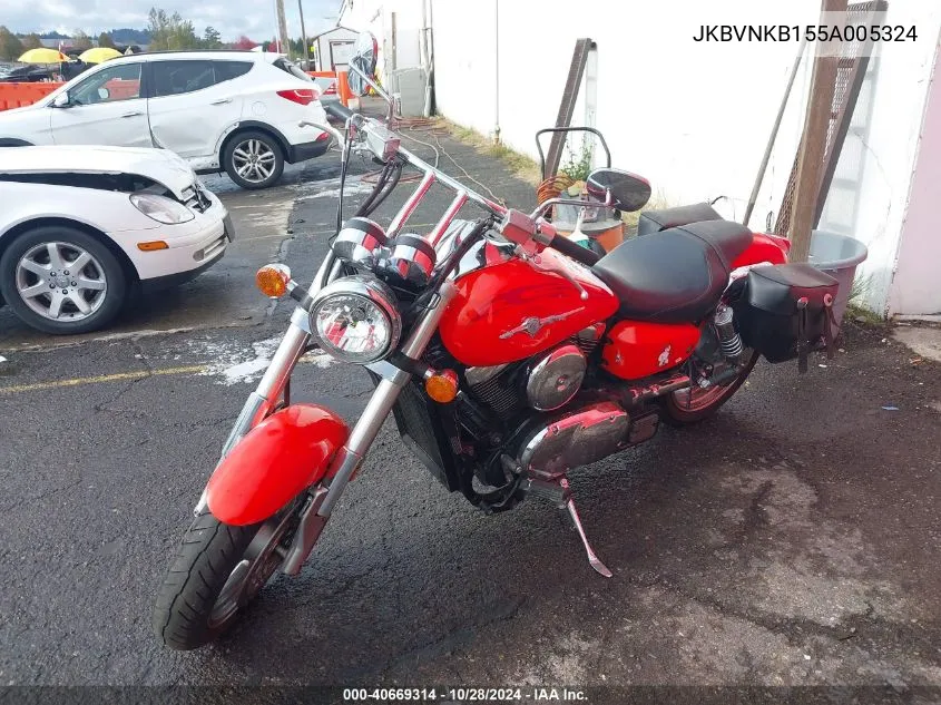 2005 Kawasaki 1600 Meanstreak VIN: JKBVNKB155A005324 Lot: 40669314