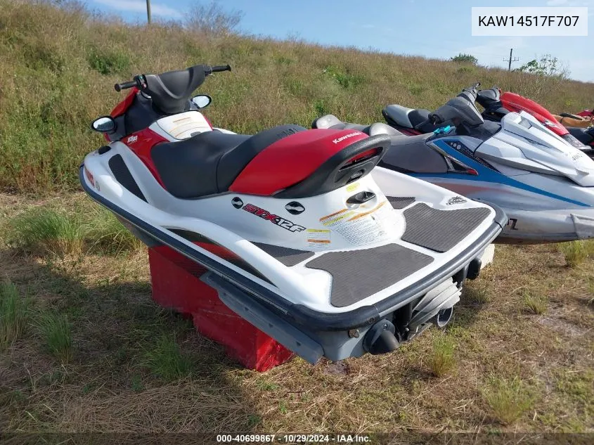 2007 Kawasaki Jet Ski Stx VIN: KAW14517F707 Lot: 40699867