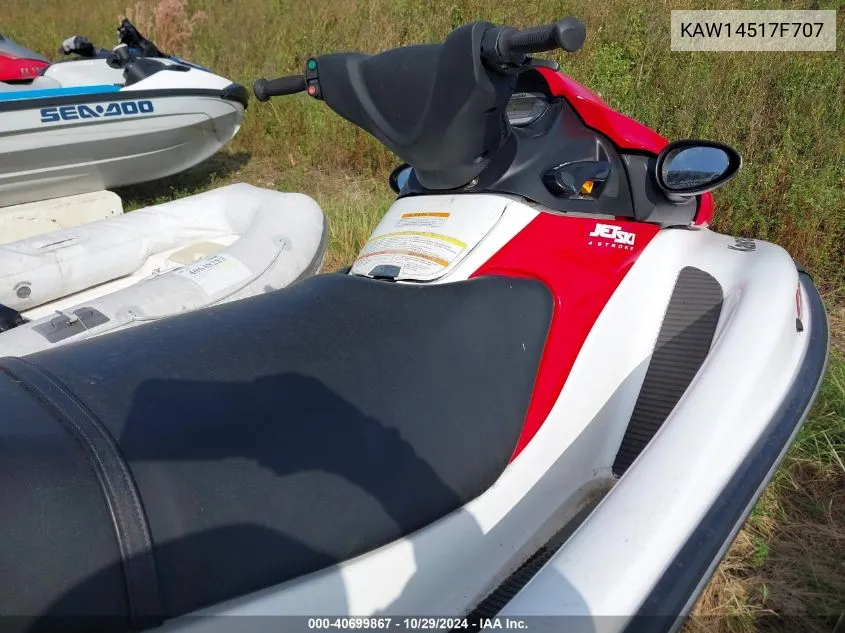 2007 Kawasaki Jet Ski Stx VIN: KAW14517F707 Lot: 40699867