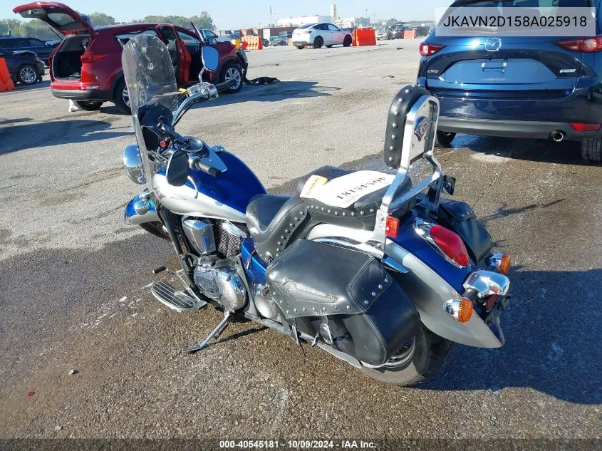 2008 Kawasaki Vn900 D VIN: JKAVN2D158A025918 Lot: 40545181