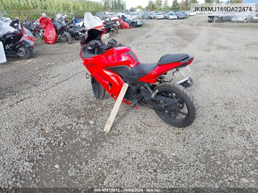 2009 Kawasaki Ninja 250R VIN: JKEXMJ169DA22474 Lot: 40510912