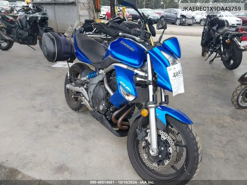 2009 Kawasaki Er650 C VIN: JKAEREC1X9DA43759 Lot: 40514081