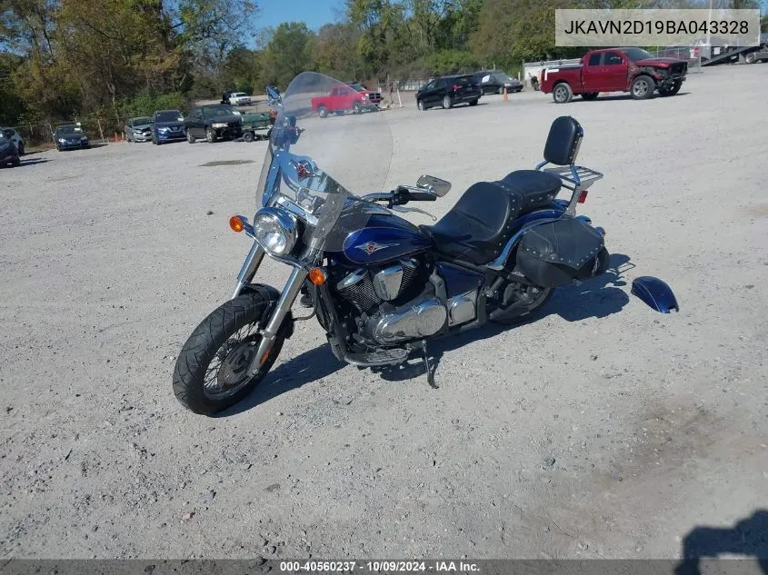 2011 Kawasaki Vn900 D VIN: JKAVN2D19BA043328 Lot: 40560237