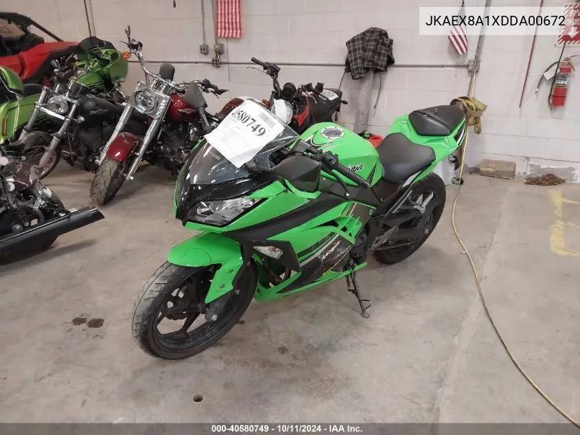 2013 Kawasaki Ex300 A VIN: JKAEX8A1XDDA00672 Lot: 40580749