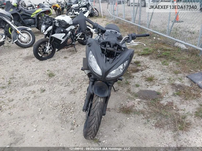 2014 Kawasaki Ex650 F VIN: JKAEXEF13EDA17340 Lot: 12109910