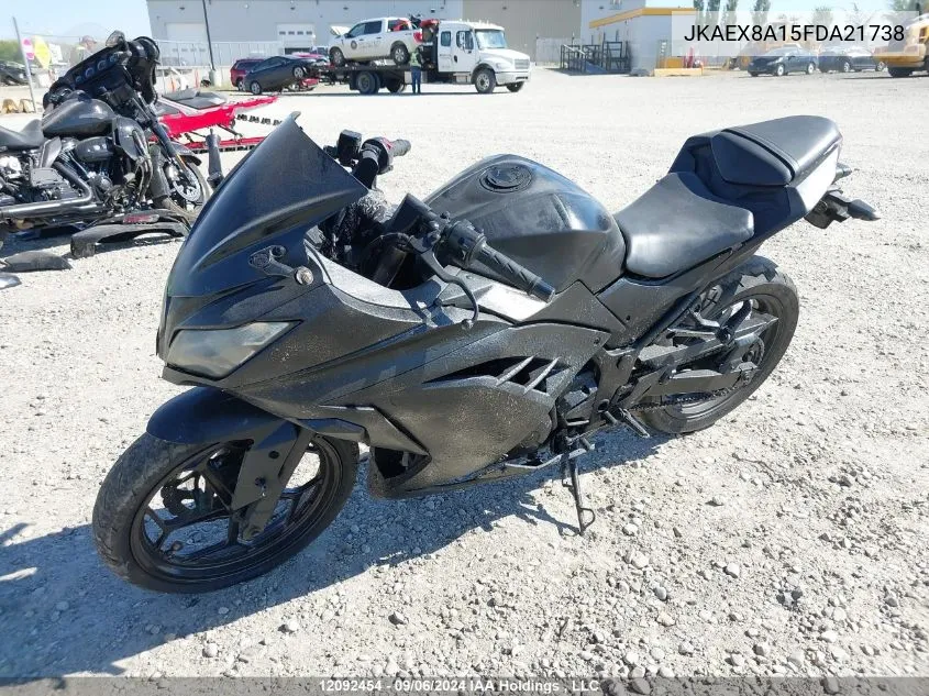 2015 Kawasaki Ex300 A VIN: JKAEX8A15FDA21738 Lot: 12092454