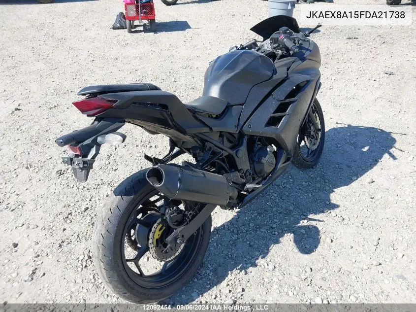 2015 Kawasaki Ex300 A VIN: JKAEX8A15FDA21738 Lot: 12092454