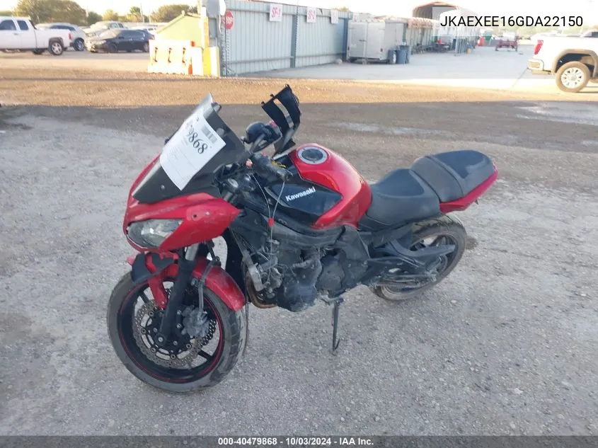 2016 Kawasaki Ex650 E VIN: JKAEXEE16GDA22150 Lot: 40479868