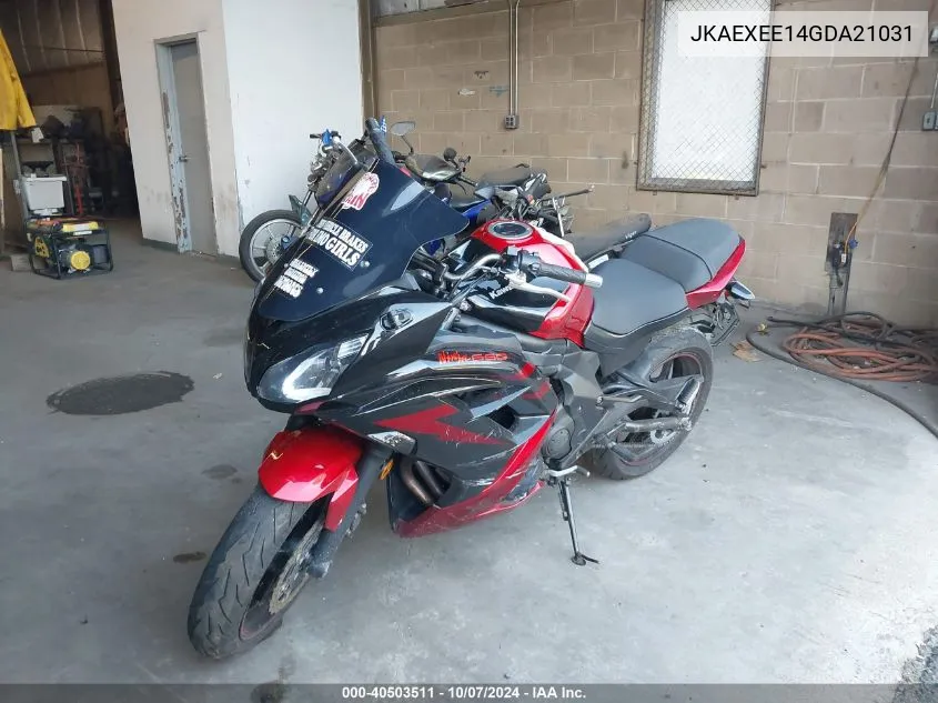 2016 Kawasaki Ex650 E VIN: JKAEXEE14GDA21031 Lot: 40503511